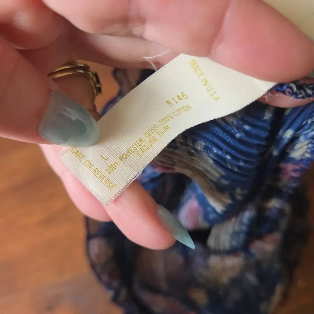 Vintage Victoria's Secret Gold Label Sheer Floral Sleep Shorts – Blue Chiffon Ru